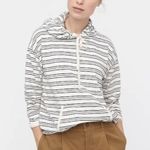 J.Crew  navy blue striped drawstring hoodie medium Photo 7