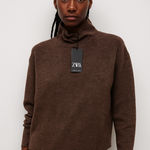 ZARA  Women's Turtleneck Sweater in Brown Photo 0