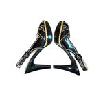 Studio Paolo Black White Patent Leather Platform Slingback Heels Women Size 9M Photo 10