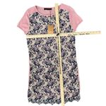 Caswell Massey Pink Crochet Lace Butterfly Mini Tee Shirt Dress size S NEW Tags Photo 3