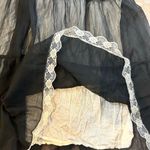 ALLOY Black and Cream Lace Trim Spaghetti Strap Dress Photo 11