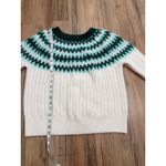 Draper James  Fair Isle Knit Sweater Green White Long Sleeve Women's M Photo 4