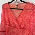 Faded Glory Y2K Fairy Pink Babydoll Blouse Beaded Feminine Glam Rushtok Pixie Top Large Photo 1