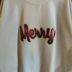 Christmas Sweater! White Sweatshirt with Red Sequin 'Merry' size XXL! Photo 1