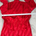 vintage 80 HR Paris Milan New York Silk Dress Red Striped Vintage Belted Size 10 Photo 3