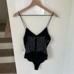 Alice + Olivia NWT Phoebe Embellished Spaghetti-Strap Bodysuit in Black Photo 4