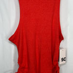 SO NEW  women’s‎ bright orange ribbed high neck tied cinched sides cropped top L Photo 0