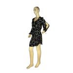 ALC Frank A.L.C. SILK “RORY” PALM LEAF PRINT BLACK & BROWN PLEATED SPLIT SLEEVE DRESS (2) Photo 6