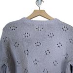 Madewell  Womens XS Floral Pointelle Pullover Sweater in Lavender Photo 5