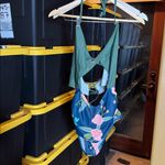 Beachsissi NWOT  Green Floral High-Waisted Cut Out Monokini Halter Swimsuit Sz XL Photo 2