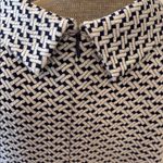 Tyler Boe Navy and White Textured Pleated Pocket Short Sleeve Dress Size M Photo 5