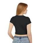 Y2K Hottie Flame Crop Top Tee β Black MEDIUM β Retro Baby T-Shirt Photo 3