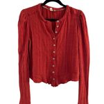 Pilcro and the Letterpress Anthropologie Cropped Ribbed Knit Button Down Top Med Photo 1