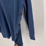 Woman Within Women's Waffle Knit Side Buttons Pullover Sweater Blue Size 1X Photo 5