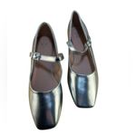 New NY&C Page Mary Jane Ballet Flat 8.5 Silver Photo 2