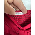 Timing Womens Red Bow Strappy Smocked Crop Top Party Blouse Sleeveless SZ M Photo 3