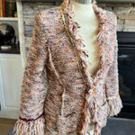 Anthropologie Textured Fringe Blazer in Multicolor Photo 0