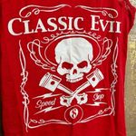 Y2K‎ Biker Clothing Company Red Skull Lace Back Classic Evil Tank Large Photo 2