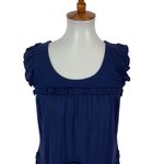 Anthropologie  Little Yellow Dot Top Small‎ Blue Short Sleeve Boho Chic Photo 1