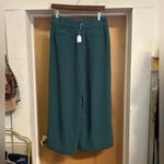 J.Crew Cropped Wide Leg Green Pants in 365 Crepe with Wide Cuff - size 6 Photo 2