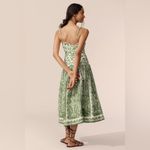 Farm Rio Green Delicate Tapestry Euroflax™ Premium Linen Midi Dress,Medium, $265 Photo 4