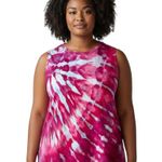 Talbots Plus Size 2X Tank Top Handmade Tie Dye Hot Pink Blue Festival 1145 Photo 0