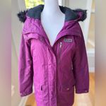 Columbia Purple Black Faux Fur Hooded Anorak Parka Winter Jacket Size Small Photo 5