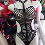 Festival Fishnet Black Bodysuit Harness New Photo 5