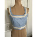 Avec Les Filles  Linen Blend Crop Tank Top Ice Blue Size S Photo 1