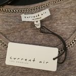 Current Air ππ Cap Sleeve Silver Chain Collar Detail Tee ~ Gray Medium M NWT Photo 7