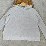 Athleta  Rest Day Hoodie Sweater Knit Light Gray Pima Cotton Silk Blend Size XS Photo 3