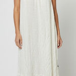 Lulus  Dress Womens XL White Gold Maxi Halter Tiered White Party Garden Wedding Photo 0