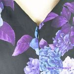 City Chic New! Hydrangea Fit & Flare Dress - black purple, women plus size 16 Photo 13