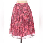J.Crew | 100% Silk Pink Paisley Chiffon Skirt Size 4 Small S A-Line Photo 2