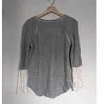 Knox Rose Lace Bell Sleeves Sweatshirt Womens Size XS Mixed Media Gray Boho Photo 4