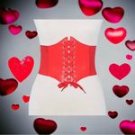 Court Style Wide Girdle‎ Red Fashion Elastic Faux Leather Skinny Elastic Belt Photo 13