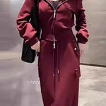 Woman’s Burgundy Hoodie and Skirt Set Size small Red Photo 0