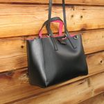 Kate Spade  Black Sweetheart Pink Kyra Arbour Hill Leather Tote Photo 3
