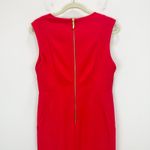 Donna Karan  Sheath Dress Knee Length Sleeveless Crepe Red Classic US 10 NWT Photo 8