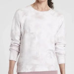 Athleta  Sundown Tie Dye Sweatshirt Lavender Med Tall Crewneck Organic Cotton Photo 0
