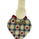 Bunny Heart Broach Pin Handmade Vintage Jewelry White Red Blue Photo 2