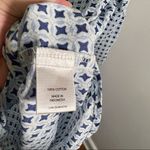 New York & Co. Popover Tunic Top White Navy Geometric S Photo 9