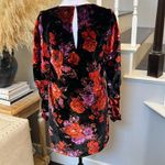 Maeve Anthropologie Cowl-Neck Velvet Dress Mini Floral Black Motif Size Small Photo 6