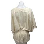 Mustard Seed Cream Faux Wrap V-neck Short Sleeve Peplum Tunic Cover Up Top Sz L Photo 1
