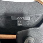 COS  Black Textured Knit Longline Button Front Cardigan Sweater Size X-Small Photo 4
