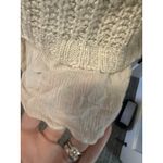 easel  heathered Ivory Cold Shoulder raw hem long sleeve tunic sweater size S/M Photo 4