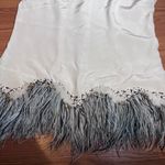 Lela Rose 100% Silk Top With Genuine Ostrich Feather & Sequins Hem Detail Sz 10 Gray Photo 1