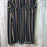 Monteau Los Angeles Size 3X Green Striped V-Neck Ruffle Cap Sleeve Sheath Dress Photo 9