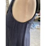 Staci Snider Dark Blue Linen Black Mesh High Low Outdoors Summer Maxi Dress Size XS Photo 4