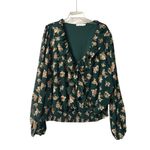 Lush Clothing Lush Women's Floral Long Sleeve Blouse Green Ruffle Neckline Size 3X Photo 12